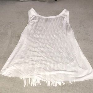 Sweaty Betty knotted open back tank w/ fringe M/L